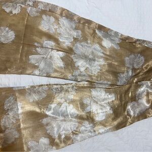Zara Gold and Silver Metallic Floral Trousers